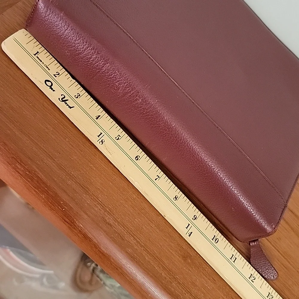 Vintage Franklin Covey Quest Leather Zip Binder Planner 7 Ring Bin3